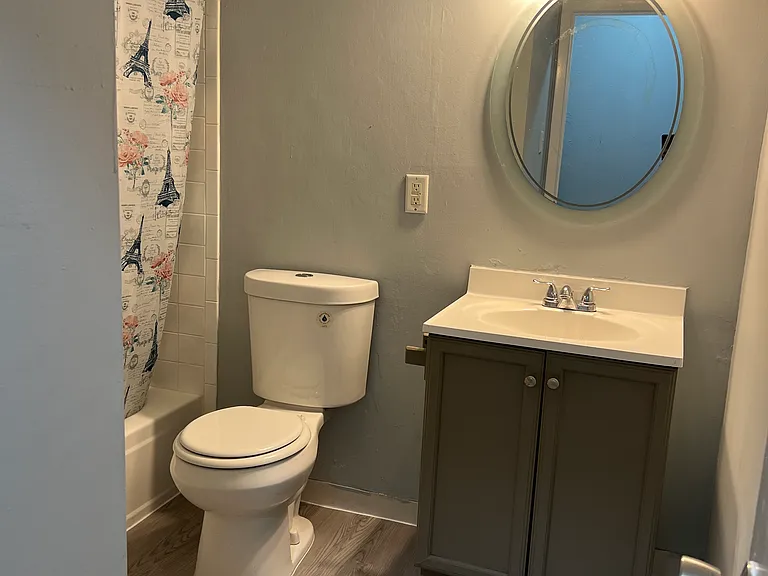 Updated bathroom with LVP flooring