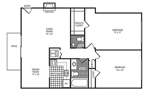 Floor plan 2 Bedroom Flat