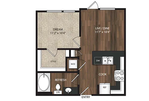 Floor plan Phase II 1x1 A