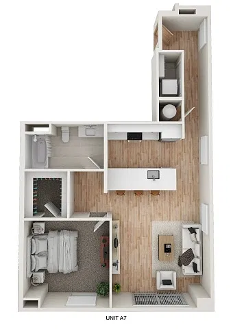Floor plan A7 - Maren - 1 Bedroom