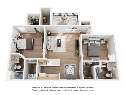 Floor plan Two Bedrooms Two Bath B