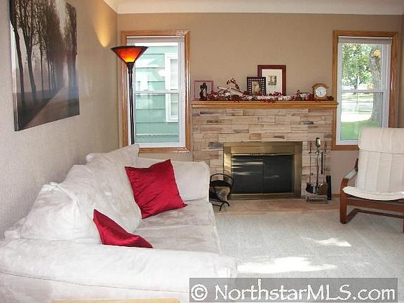 Living room w/wood burning fireplace