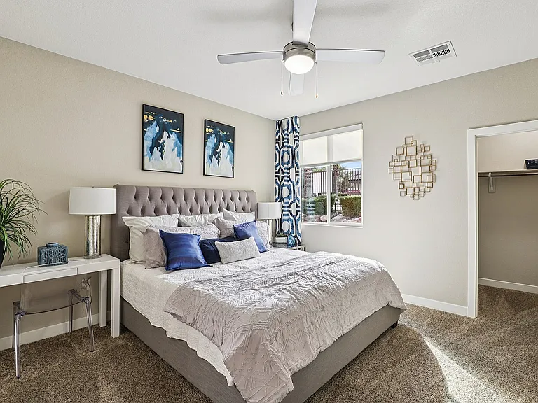 Carpeted Bedroom with Walk In Closet