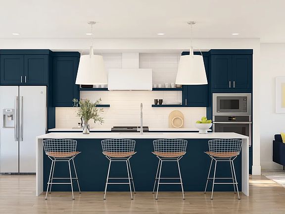 Kitchen with pendant lighting