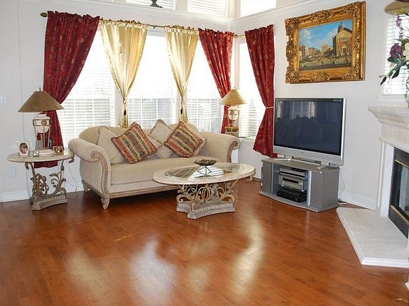 Hardwood floors all over & a gas fireplace.