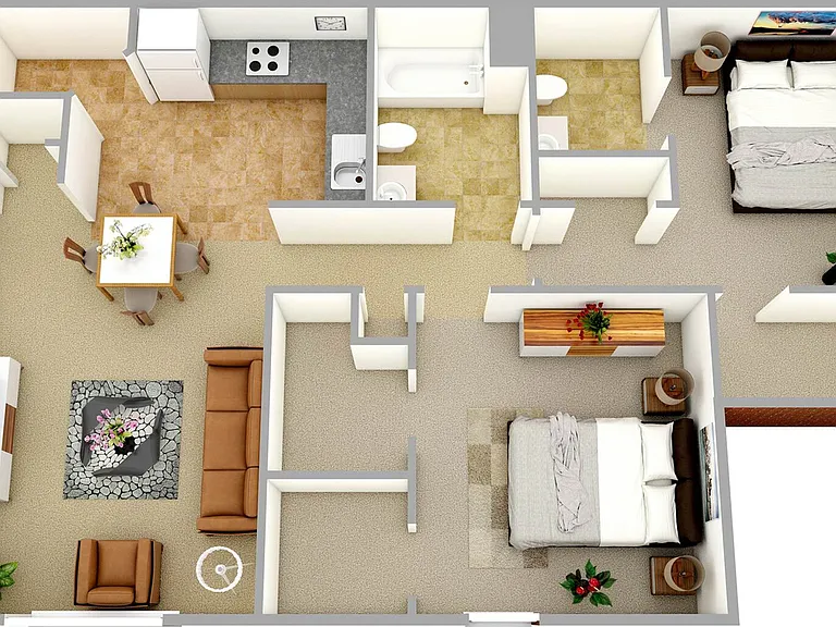 2 Bedroom 2 Bedroom