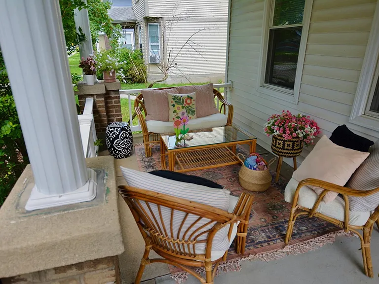 Front Porch shown when home is occupied.