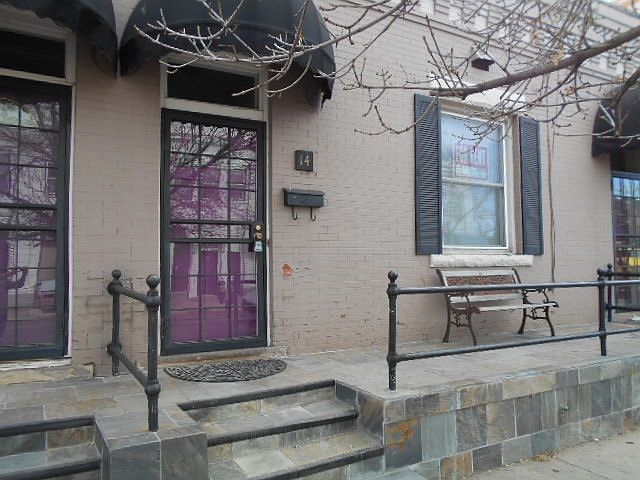 Front View - porch area with bench