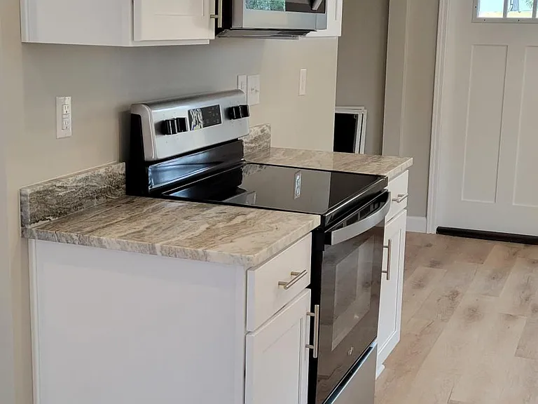 kitchen all stainless steel appliances glass cook top