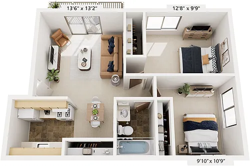 Floor plan Two Bedroom