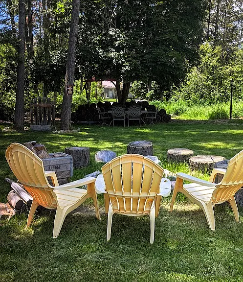 Side yard firepit.