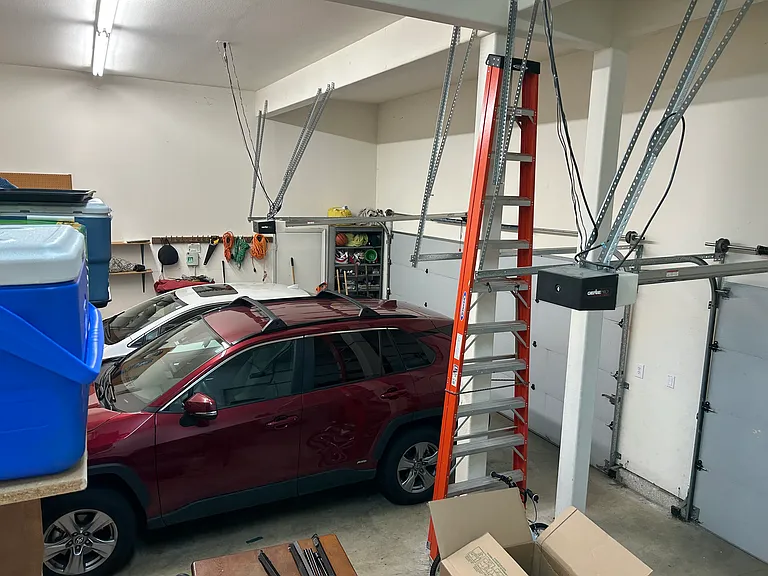 Three-car garage