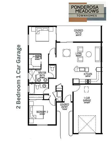 Floor plan Two Bedroom Townhomes