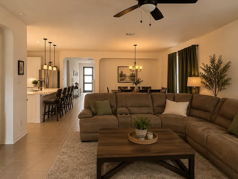 Large living room big enough for the whole family!