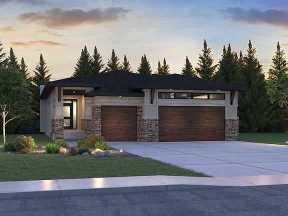 Exterior view of the Prairie Elevation for the Carmini 3 model by Brookfield Residential in Calgary.