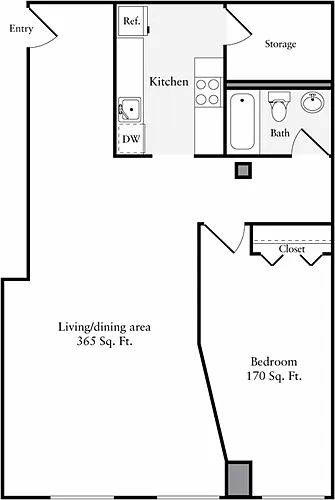 Floor plan The Lofts 1 Bedroom I