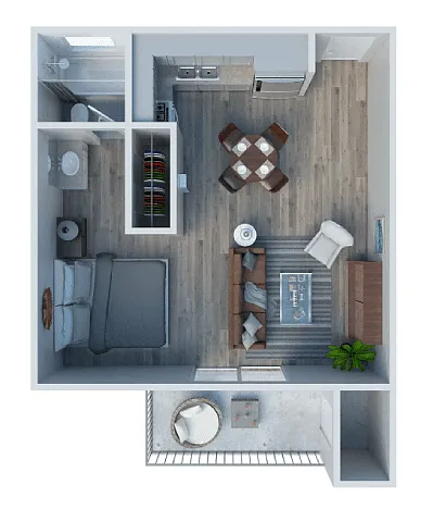 Floor plan Single/1 Bath