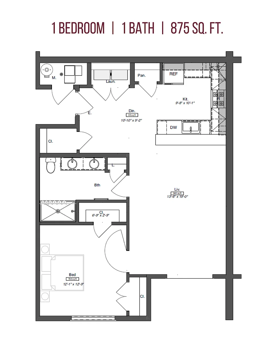 Floor plan 1 Bedrooms