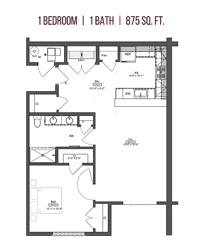 Floor plan 1 Bedrooms