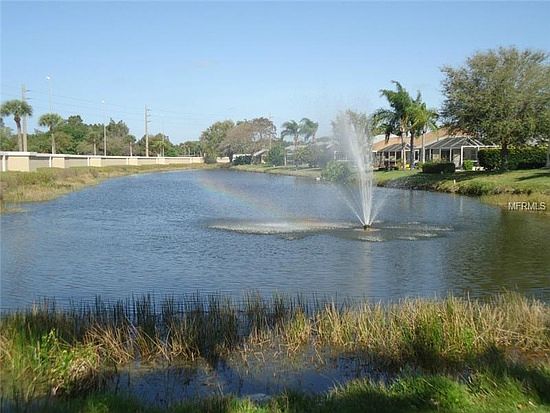 Water fountain in lake