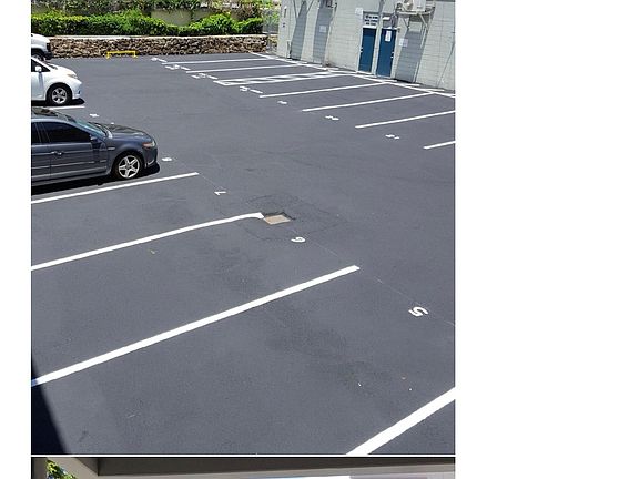 Parking lot recently resurfaced