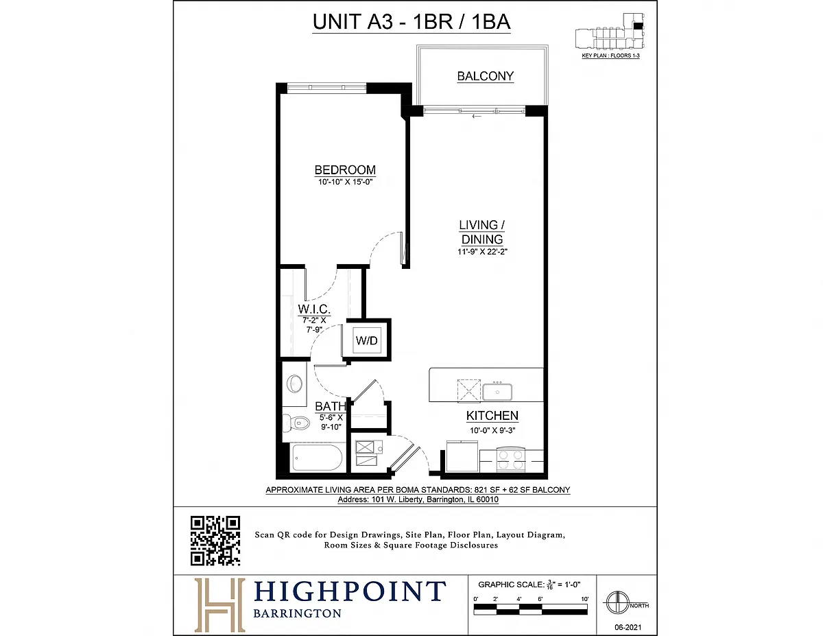 Floor plan 1 Bed 1 Bath
