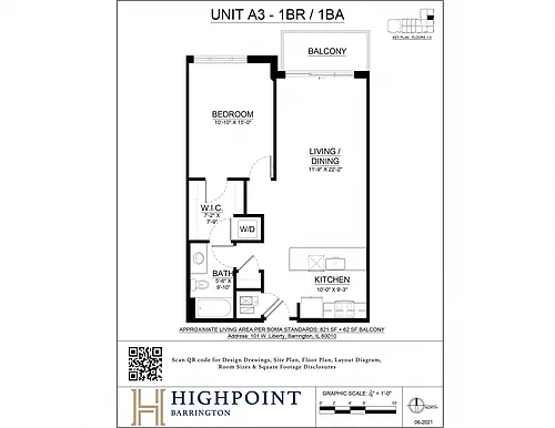 Floor plan 1 Bed 1 Bath
