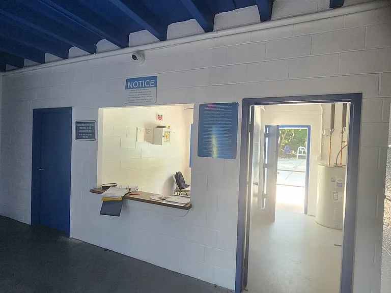 Inside pool house