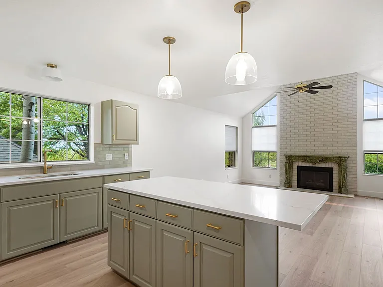 Open kitchen and family room.