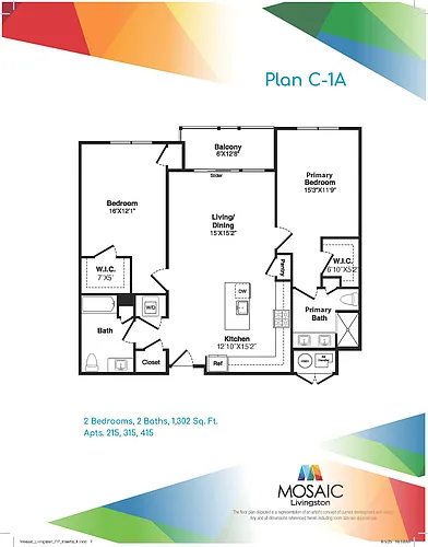 Floor plan Two Bedroom Two Bath (C-1A)