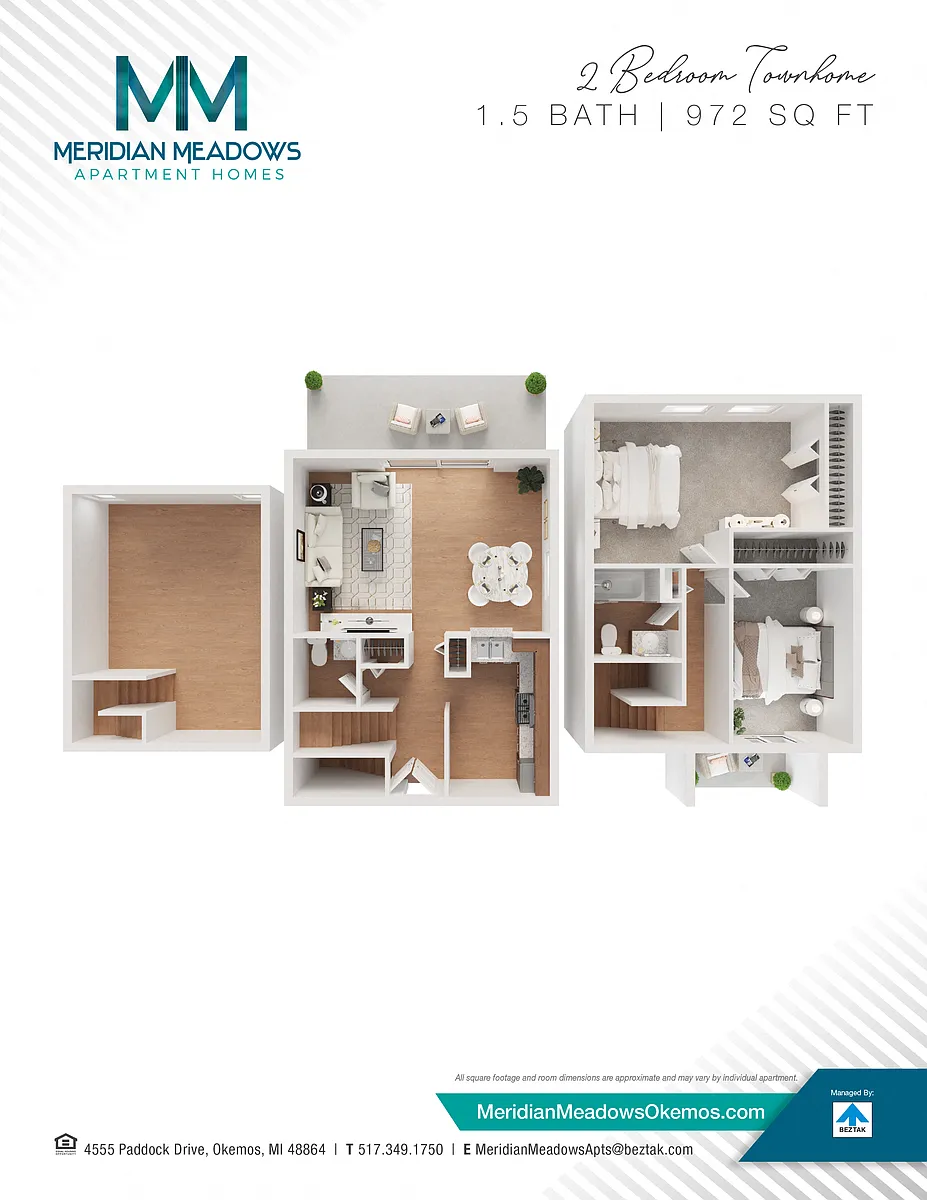 Floor plan 2 Bedroom Townhome