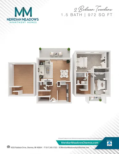Floor plan 2 Bedroom Townhome