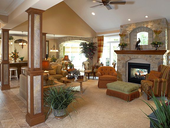 Column Style, Ceilings, Fireplace Options