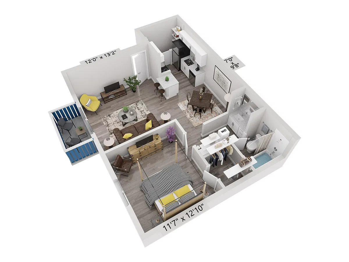 Floor plan A3 | 1x1 | Large