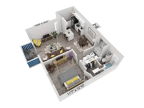 Floor plan A3 | 1x1 | Large