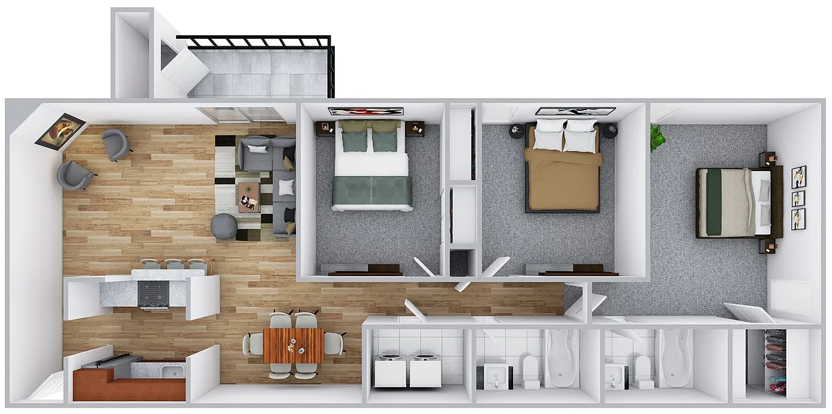 Floor plan 3 BEDROOM DELUXE