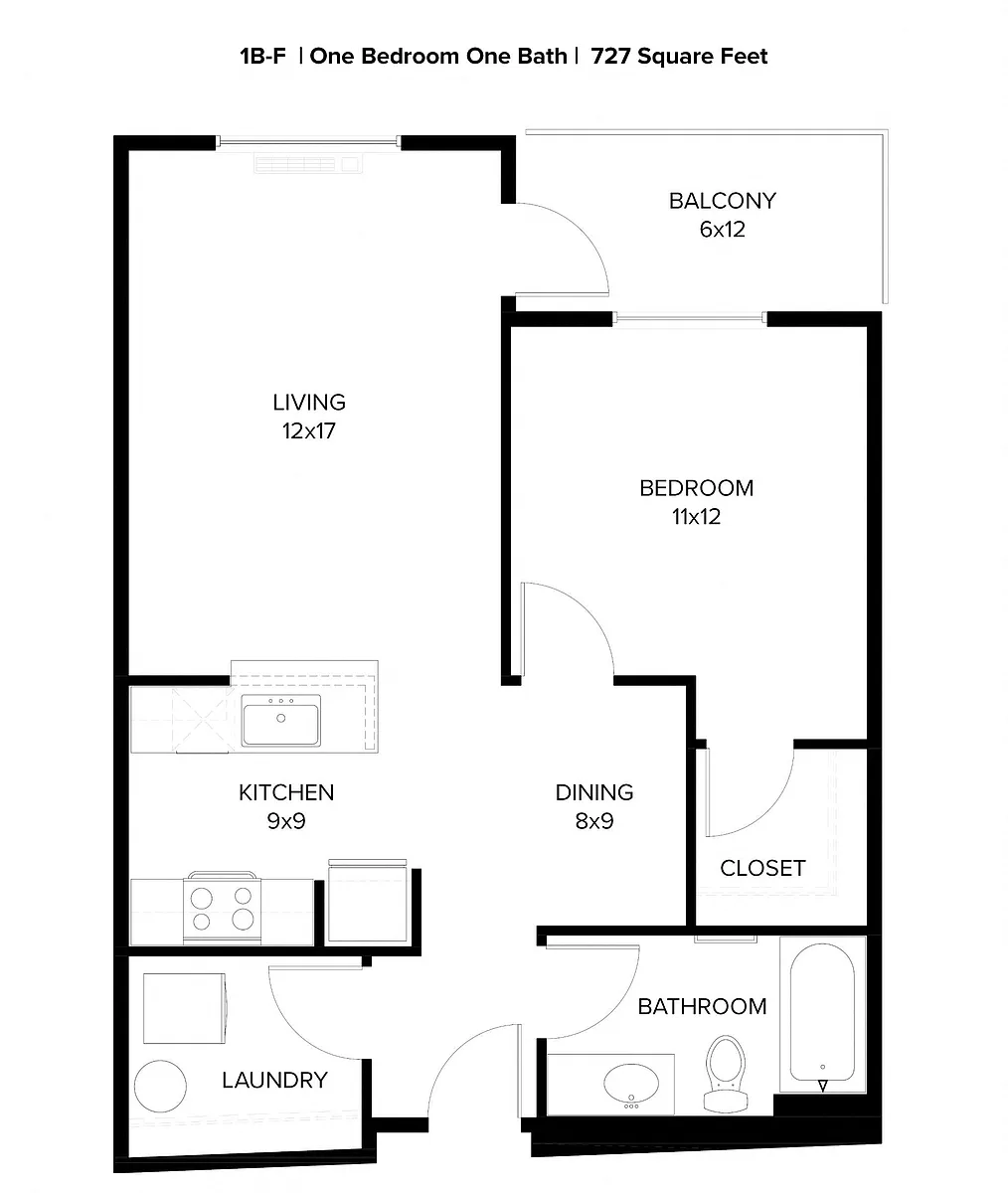 Floor plan 1X1 H