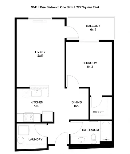 Floor plan 1X1 H