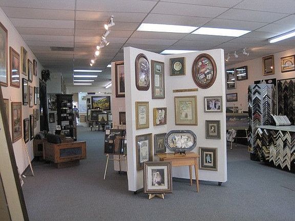 Framing shop display area