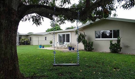 Spacious shaded rear yard