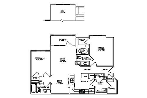 Floor plan 2 Bedroom 2 Bath