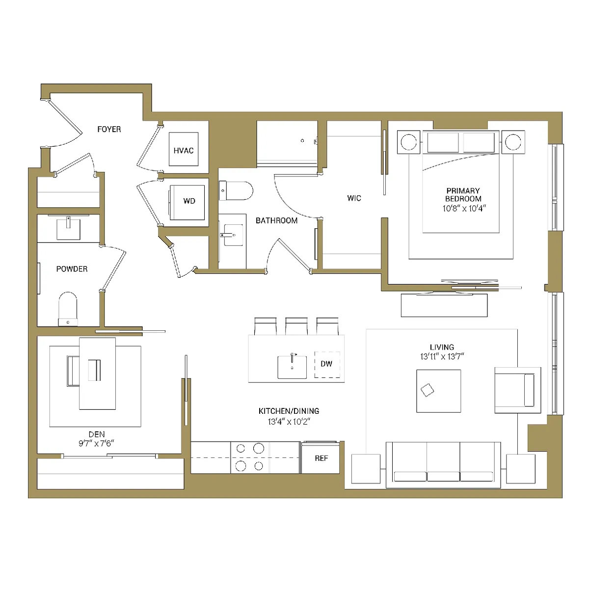 Floor plan A1B Den