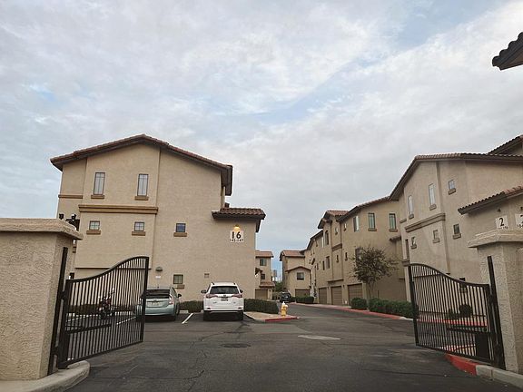Gated complex with two different gates for exiting.