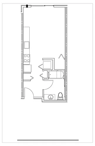 Floor plan Studio 1 Bath S3 Type A