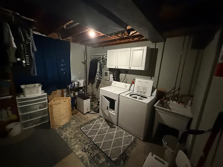 Downstairs laundry room & storage