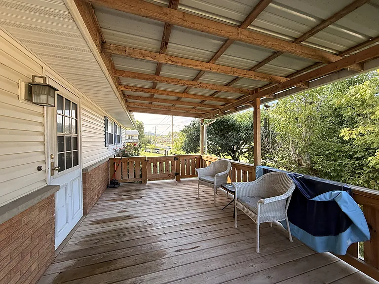 Relaxation awaits on the covered porch