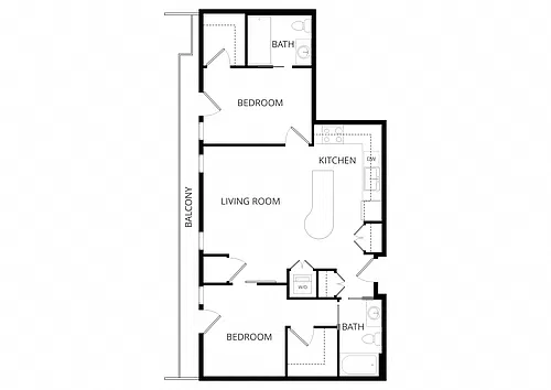 Floor plan Blue D3 2X2