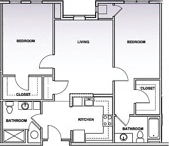 Floor plan Two Bedroom - 2D