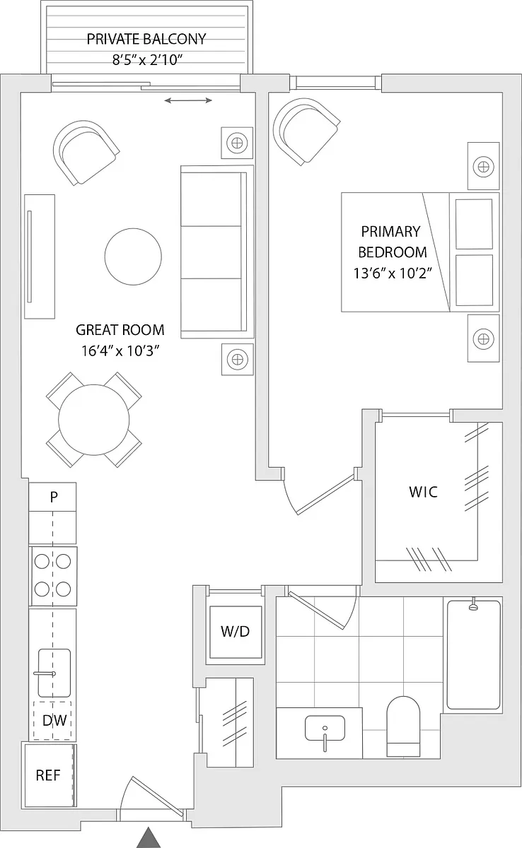 Floor plan 1 BR R