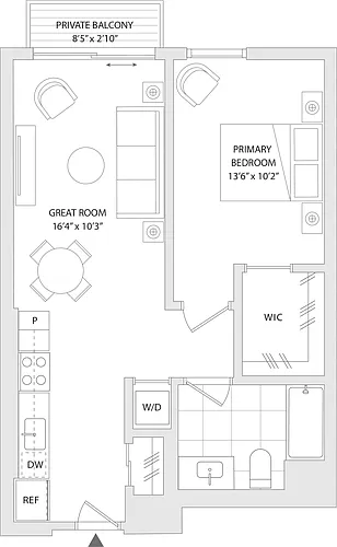 Floor plan 1 BR R